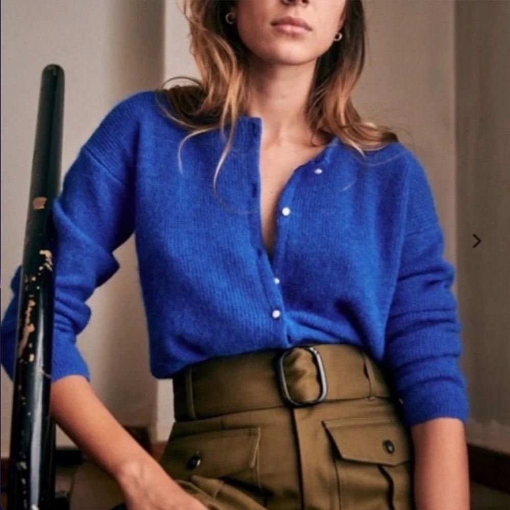 Sezane Bright Blue Gaspard Cardigan